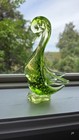 Murano Uranium Glass Duck Bullicante Gorgeous Vintage Condition 7 5 In Tall