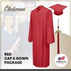 Matte Red High School Cap   Gown