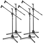 Pcs Adjustablerophone Stands Bulk   Adjustable Steel Stands With Boom 4 Mic