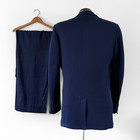 Vintage 1950s Durkin Durkin Navy Blue Gabardine Wool 2pc Suit Rockabilly