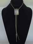 Old Pawn Navajo Sterling Silver And Turquoise Bolo Tie