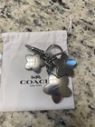 Coach Bag Charm Key Chain Silver Multi Cr924 Nwt  Wildflower Cluster