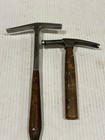Vintage Cobbler Upholstery Tack Hammer 2pc Lot Leather Work Silversmith