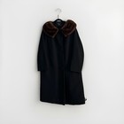 Macys Vintage Black Fur   Wool Coat Jacket Sz L  xl