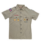 Vintage Boy Scouts Of America Mens Small Official Shirt Bsa Patches Made In Usa