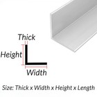 Aluminium Angle 20mm 25mm 30mm 35mm 40mm -100mm Equal Angle   Length 100mm 500mm
