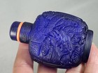 Big Chinese Dragon Phoenix Carved Peking Glass Snuff Bottle