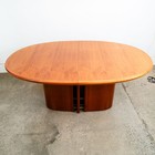 Mid Century Danish Modern Dining Table Cherry Oval Skovby Extension Conference