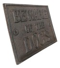 Cast Iron Rustic Antiqued Beware Of The Dogs Wall Word Sign Warning Plaque 9 l