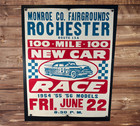 1956 Stock Car Racing Poster  Original Rochester Ny 22x28 Race Sign Art Nascar