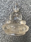 90mm Excellent Chinese Old Crystal Hand Carved  buddha On Lotus  Statue
