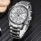 Men s Business Watch Date Waterproof Luminous Stainless Steel Quartz Wristwatch
