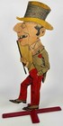 Antique 1900s Carnival Circus Shooting Game Target Dandy Man Painted Tin Metal