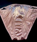 Vtg Style Glossy Classic Satin String Bikini Brief Panties Mauve Pink Xl New