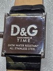 Square Analog Wristwatch Stainless Steel Case Black gold Dial Leather Strap