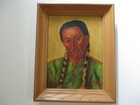 Ralles Vintage Antique Native American Indian Portrait Tribal Elder Rare Artist
