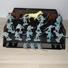 Vtg Marx Civil War Union Infantry Light Blue 22 Asst Figures Toy Soldiers Read