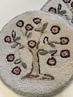 Two Hooked Wool    tree Of Life    Chair Pads 15    Chandler Four Corners Megroz Vtg