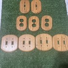 Vintage Lot Of 9 Wooden Oak  3 outlet Plate Covers 6 Switch Toggle Rustic Cabin
