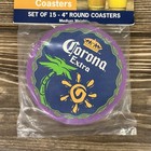 Corona Extra Beer Set Of 15 4  Round Coasters Medium Weight Nos Vintage New