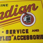 Vintage Indian Motorcycle Sign - Porcelain Parts Motor Service Parts Gas Sign