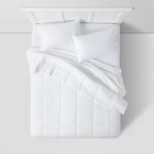 Room Essentials Percale Comforter Box Quilting Lightweight  White  Full queen