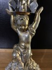 Rare French Vintage 17  Vanity Mirror Gold Ormolu Cherub Stylebuilt Matson Type