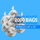 2-4 Gallon Trash Bags   2000 Bags   Clear   Bathroom   Strong   Garbage