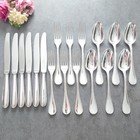 Christofle Perles 18pcs Silverplate Flatware Knife Fork Spoon Excellent With Box
