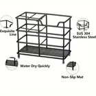 Stainless Steel Toothbrush Holder Stand Bathroom Organizer Toothpaste Storage Ra