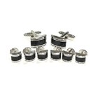 Black Stone Cufflinks And Shirt Studs  6pcs  Set Men Wedding Gift In Box