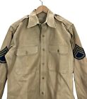 Vintage 1949 Post War Cotton Khaki Shirt 16x33 Army Marines