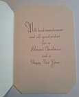 Vintage Christmas Greeting Card Church Scene Snow Trees Unused