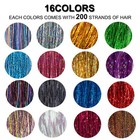 16 Colors Hair Tinsel Kit With Tools 3200 Strands Glitter 16colors-a 