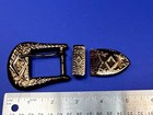 Three Piece Vintage Ranger Silver Tone Belt Buckle Set - Keeper   Tip Included 