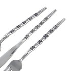 Medieval Stainless Steel Hand Forged Clover Design Cutlery Set