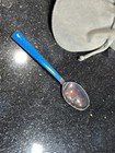Vintage T h  Marthinsen Blue Enamel Sterling Silver Baby Spoon