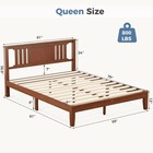 Solid Wood Bed Frame W  Headboard heavy Duty Platform Bed Frame pine Wood queen