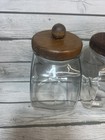 Vintage Hexagon Glass Merchant Canister Candy Cookie Jar Apothecary Set Of  4