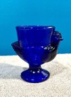 3 Vtg Luminarc Cobalt Blue Glass Hen Egg Cups  Made In France