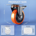 4 Inch Caster Wheels Heavy Duty 2200lbs Set Of 4 With Safety Dual Locking Swivel