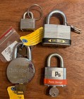Lot  8  Misc Vintage Padlocks With Operable Keys Plus Assortment Of Old Keys