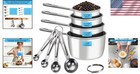 8-piece Stainless Steel Measuring Cups   Spoons Set - Engraved   Dishwasher Safe