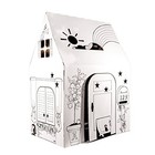 Cardboard Clubhouse For Kids 34 Inch Coloring Fort With Doors Windows Mail