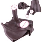 Wearable Penis Sleeve Extender enlarger For Men Silicone Realistic Hollow Pants