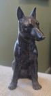 Vintage Cast Metal Dog Figurine Hollow 4  High