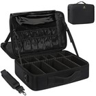 Cosmetic Train Case Makeup Organizer Box W  Dividers Waterproof Travel Storage