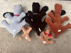 5 Vintage Pound Puppies Purries Plush 18  Light   Dark Brown Gray Collar Kitten