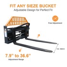 4000 Lbs Hydraulic Adjustable Forks Skid Steer Attachment Ditch For Bobcat Cat