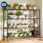 4tier Black Mobile Metal Shelving Unit Adjustable Kitchen Warehouse Storage Rack